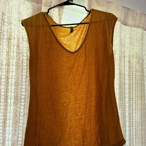 Women's Sleeveless Mustard Top